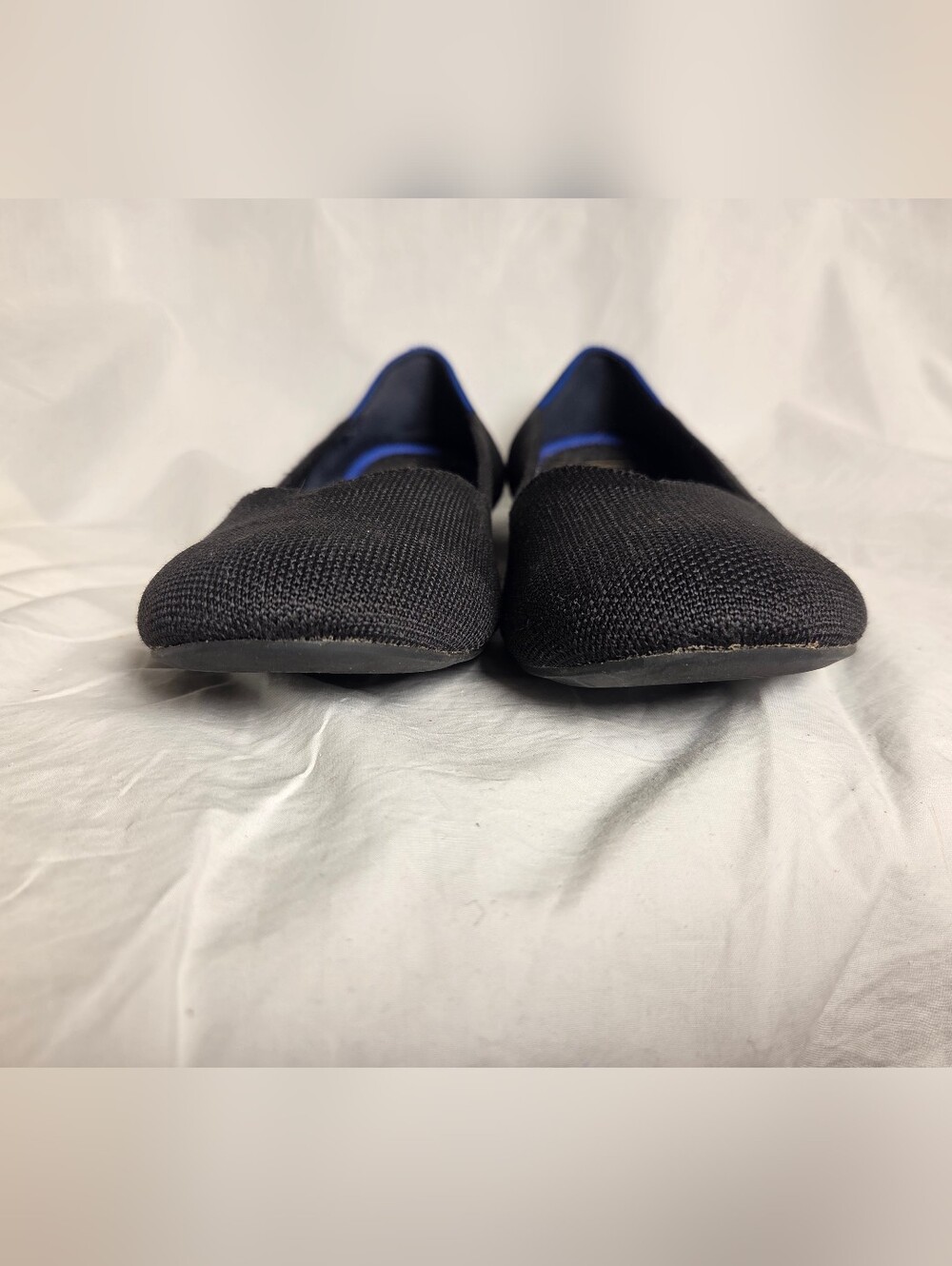 Rothys Ballet Flats Black Soft Fabric Slip On Women's 11 Blue Halo Rounded Toe - Picture 4 of 6